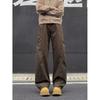 Maillard Coffee Washed Jeans Men's Trendy Brand Straight American Retro Diagonal Scimitar Pants Trendy