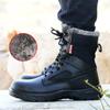 Plus Size Safety Boots for Men Casual Cow Leather Worker Shoes Steel Toe Cap Boot Platform Working Botas Masculinas Security Man