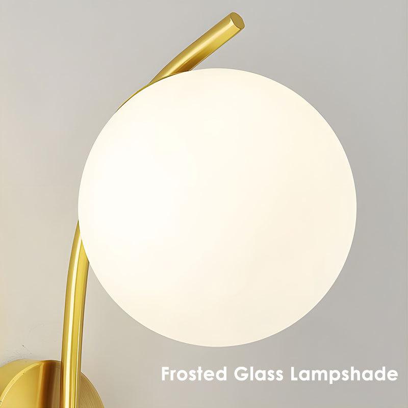Glass Ball LED Wall Lights Suitable For TV Sofa Background Corridor G9 Base Copper Black Metal Wall Lamp Modern Lighting Fixture