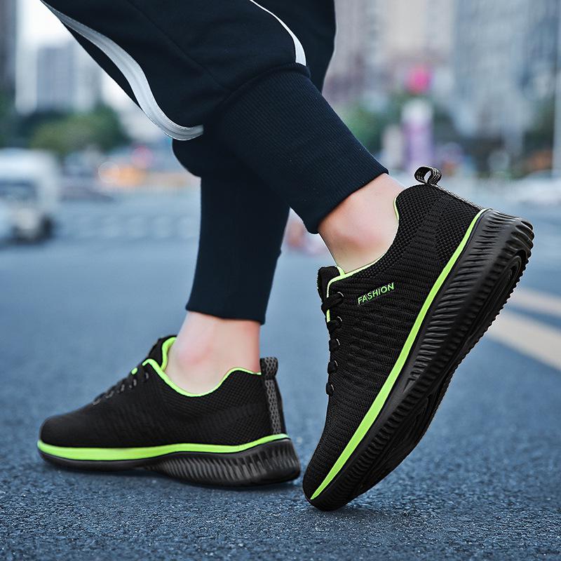 Large Size Men's Shoes Sports Lightweight Student Fly-woven Mesh Shoes Trend Casual Korean Version Fashion Autumn Running Shoes