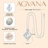 [AGVANA] Women's Moonstone Necklace (June Birthstone) Rose Motif Heart Necklace, Sterling Silver 925, Lucky Charm Jewelry Accessory,