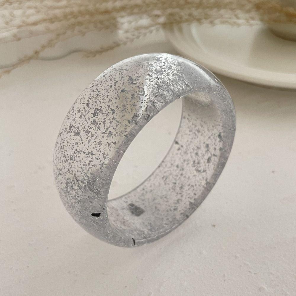 Smudge Chunky Bracelets Women Geometric Retro Hand Ring Creative Acrylic Transparent Bangles  Women