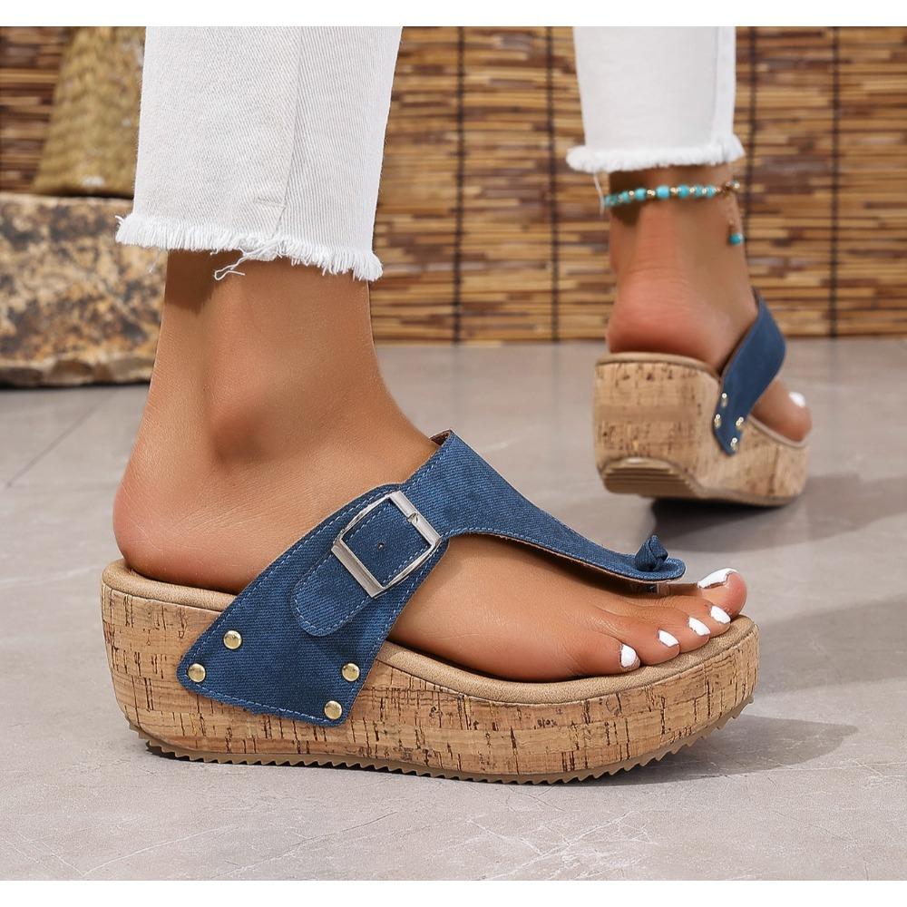 Fashion Women Sandals Platform Clip Toe Slippers Flip Flops Summer Wedges Fashion High Heels Shoes for Women New Trend Outdoor Sandals