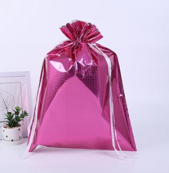 20pcs Christmas Children's Creative Gift Bundle Pocket Aluminum Foil Drawstring Candy Bag for Shopping Malls and Supermarkets