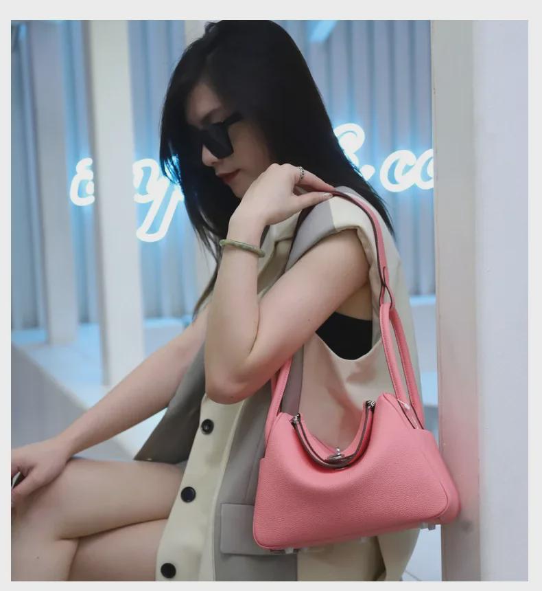 2025 Vielseitige Sommer-Arzttasche aus Lindy-Rindsleder: Damen-Schulterhandtasche aus echtem Leder