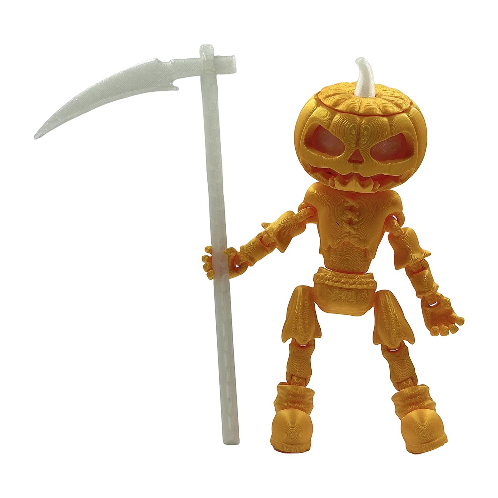 

Halloween Pumpkins Skulls Ornaments With Movable Joints And Luminous Garden Holiday Decorations One Size