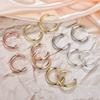 Wind C-Type Earrings Aviation Material Gaozan Fashion Ear Hanging Earrings Plated With 18K Gold Color Retention