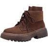 Retro brown Martin boots women's 2025 new spring and autumn British style platform short boots popular matte leather tooling boots