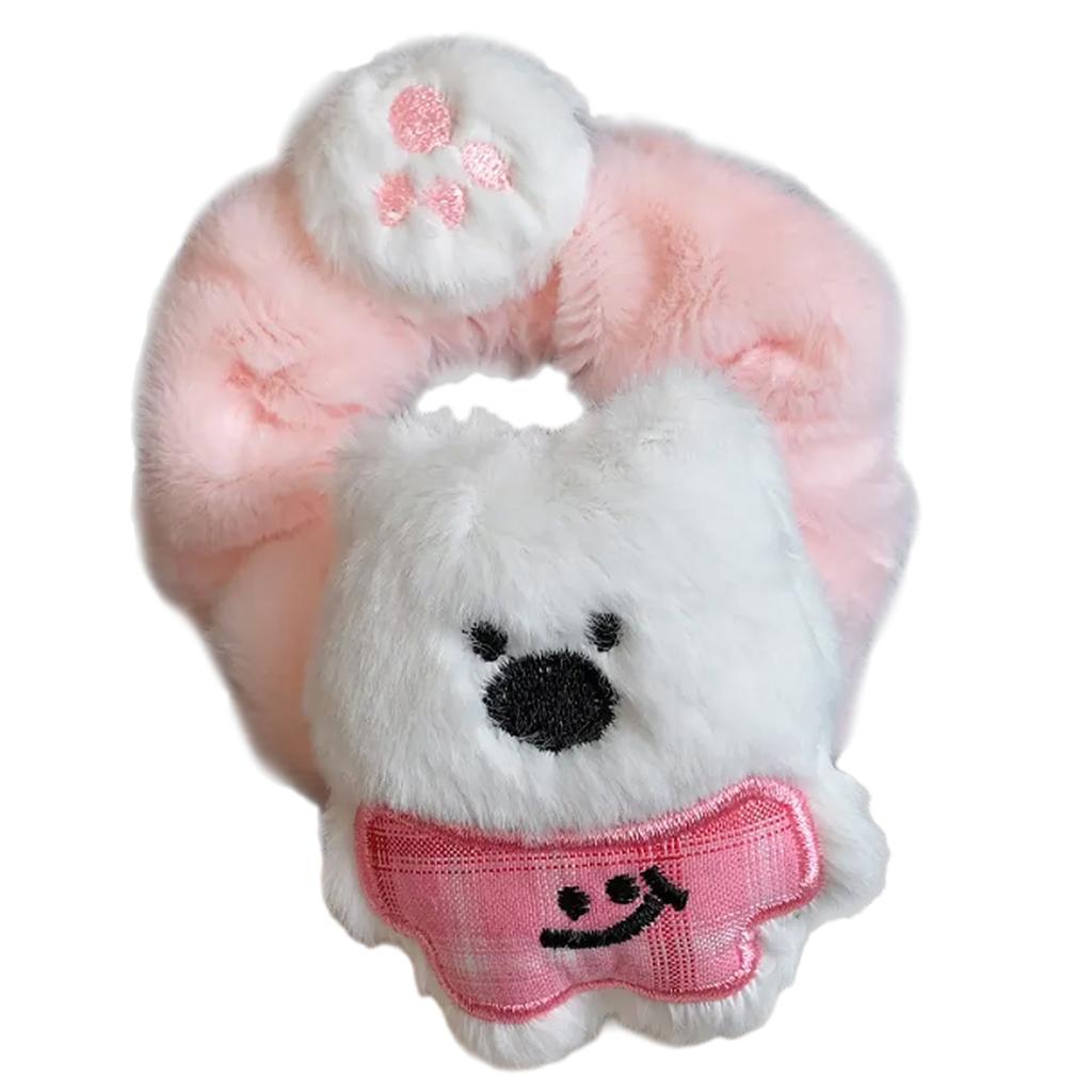Scrunchy Plush Fun Animal Cartoon Doggie Westie Furry Puppy In Clothes for Casual Wear Photo Props
