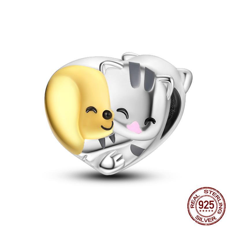 Fit Charms Fororiginal Bracelets And 3Mm Bracelets Cat Pendant Under The Mooncopper Jewelry Making For Women Gift