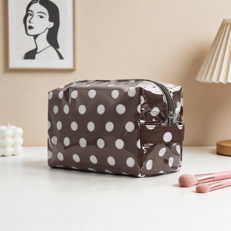 Stylish Strip Makeup Bag Portable Travel Large Capacity Lipstick Storage Bag Handbag Cosmetic Bag Toiletry Bags Girls Gifts