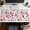 Red Floral Pattern MousePad Rubber NonSlip Gaming Mouse Pad Mechanical Keyboard Computer Desk Mat Office and Gaming Accessories