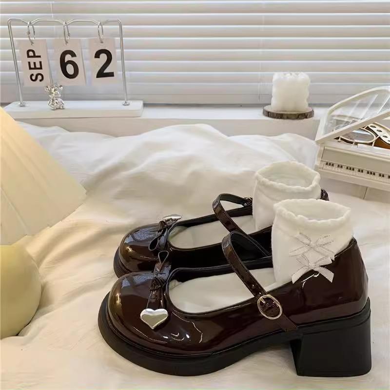 French small fragrant style Mary Jane small leather shoes women's spring 2025 new girl bow height and thinness single shoes