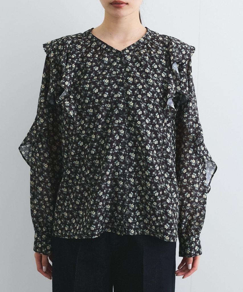 Ruffled Frill Light Green Front and Back [BIS] Women's Blouse, (33), 2-Way