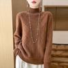 Sweater women's autumn and winter new semi-turtleneck loose belly covering wool pullover bottoming shirt knitted thick top women