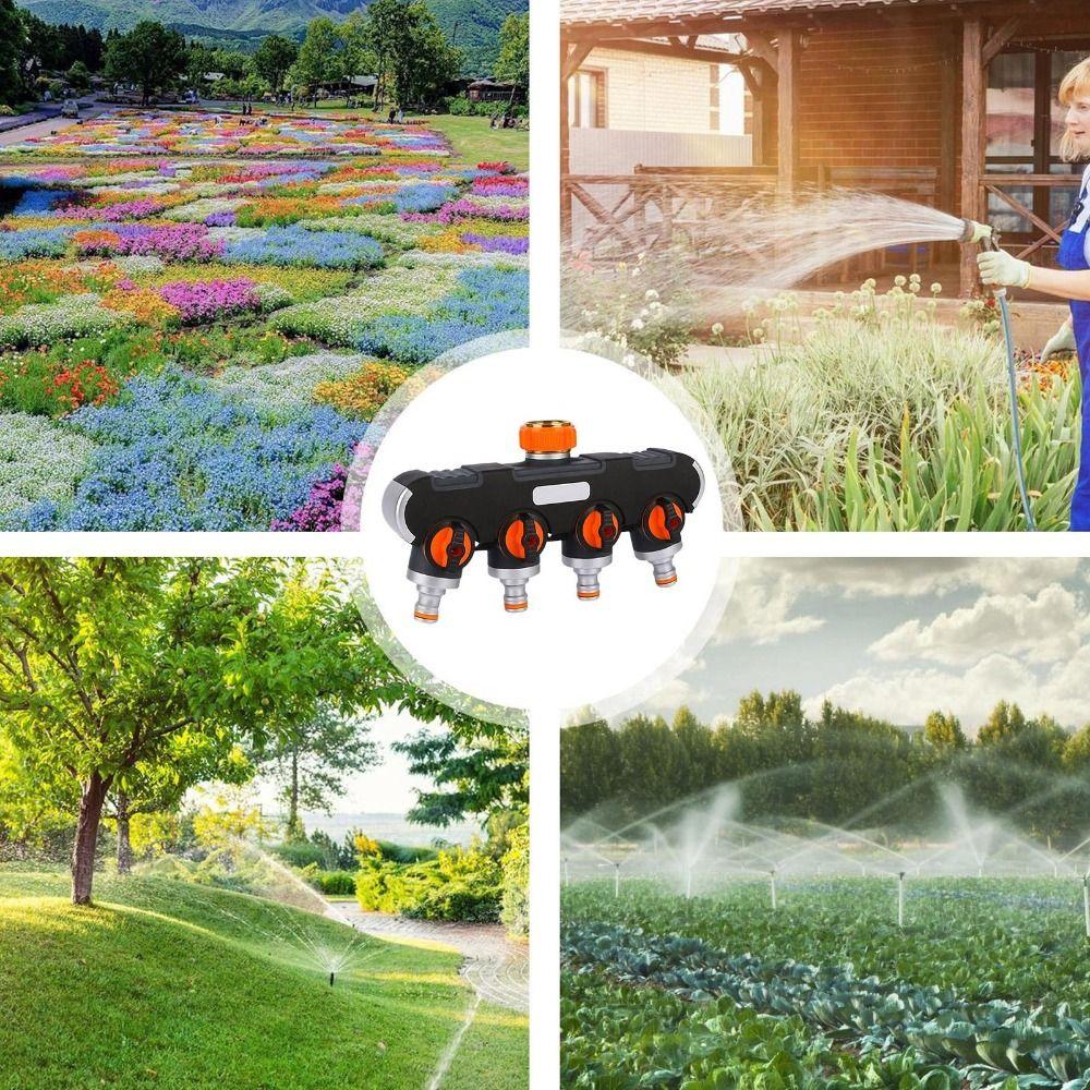 Splitter Design Garden Hose Splitter 4 Independent Switches Water Distributor  Home Lawn Irrigation