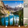 Modern 3D Printing Forest Shower Curtain Green Plant Tree Landscape Bath Curtain With Hooks For Bathroom waterproof scenery