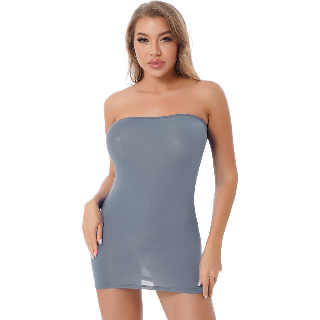 Sexy Women Sheer Mesh Bodycon Mini Dress See-through Lingerie Dress Nightwear Bodysuit