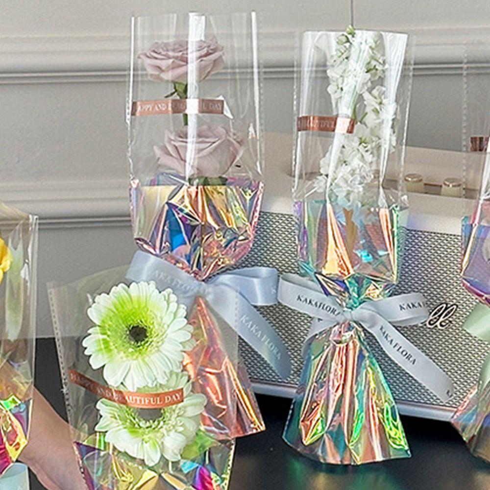 10pcs Romantic Bouquet Packaging Bags Colorful Flower Arrangement Bags  Teacher's Day