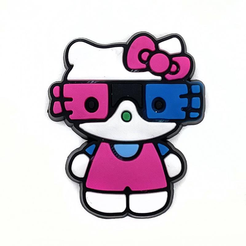 Hello Kitty Cat PVC Rubber Decorative Shoe Buckle - Flower Accessory