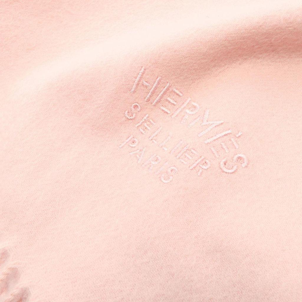 Used Hermes HERMES Stole Logo Embroidery Large Cashmere Stole Women's Used A