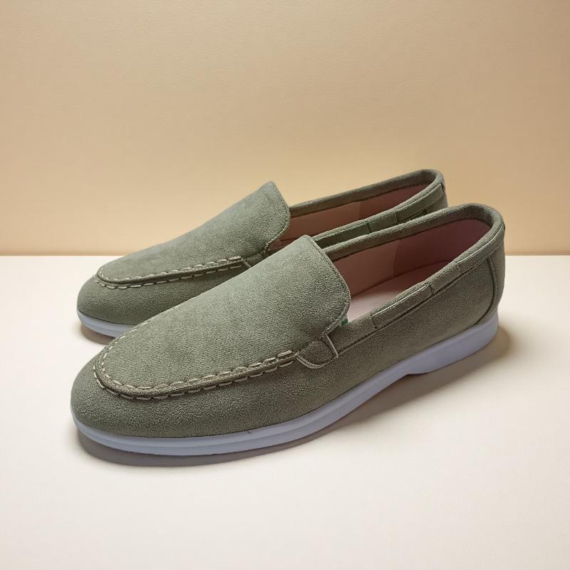 

Classic Brand Suede Leather Loafers Men Casual Shoes Luxury Mens Breathable Slip on Driving Shoes Moccasins 46 хакі