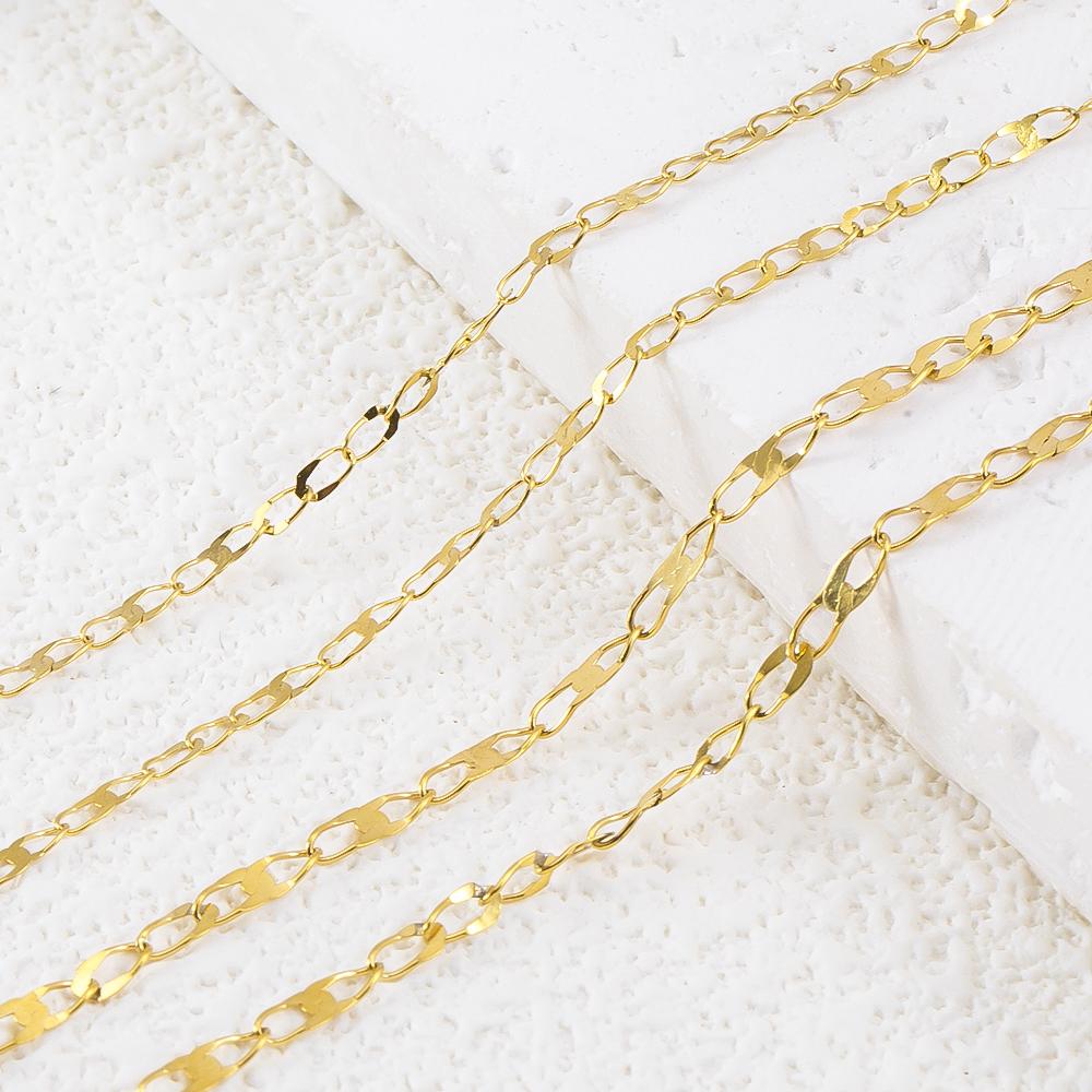1Meter Stainless Steel Gold Color Flat Oval Filled Cable Chain for DIY Necklace Making Jewelry Making Findings Bracelet Supplies