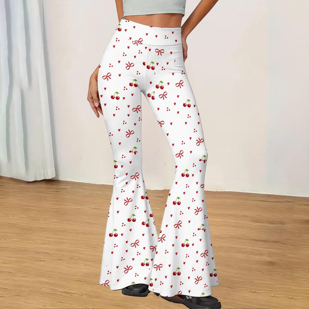 High Waist Flared Leg Pants for Women Stretchy Slim Fit Casual Yoga Trousers Soft Comfortable Fabric Suitable for Daily Wear