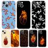 Phone Case For iPhone 17 Air Cases iPhone 16 15 12 13 14 Pro Max SE 7 8 Plus iPhone11 Clear Soft Cover Flame Pattern