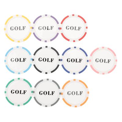 10pcs Club Ball Markers Accessories Sets for Men Women Embedded with Iron Piece for Attaching To