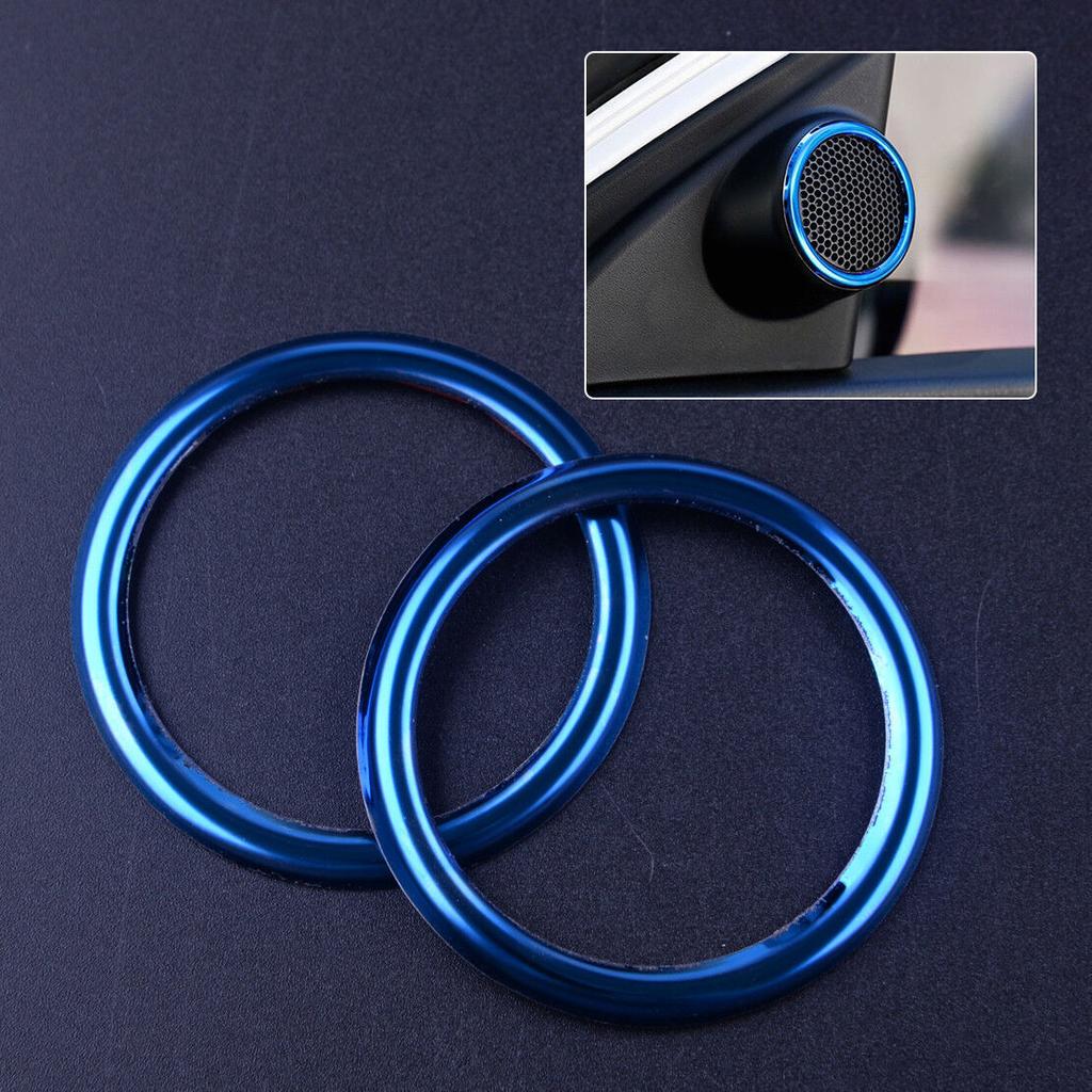 2pcs Blue Front Door Audio Speaker Frame Cover Trim Fit for Toyota Corolla 16-18