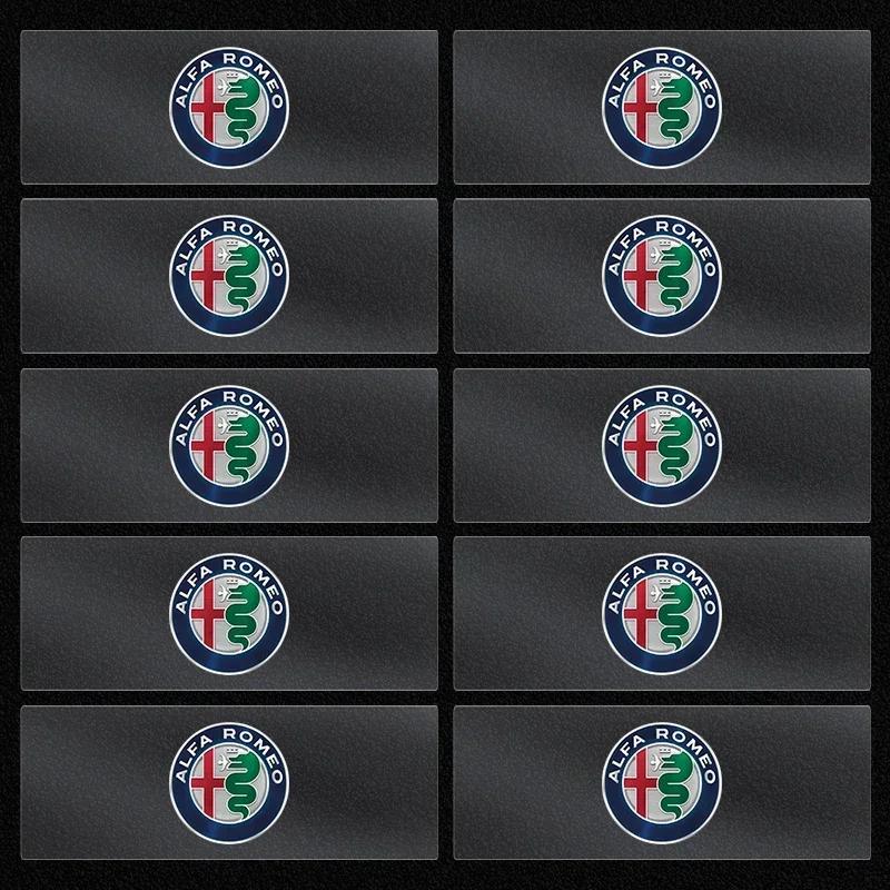 Car Stickers For Alfa Romeo Car Steering Wheel Badge Stickers Car Door Handle Label Decal For Alfa Romeo 159 Giulietta Giulia 14
