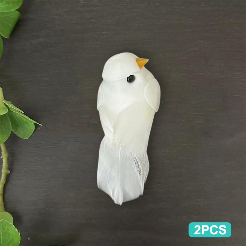 2Pcs Cute Artificial Birds Fake Foam Animal Simulation Feather Birds Models Tit Diy Craft Home Garden Floral Ornament Decoration