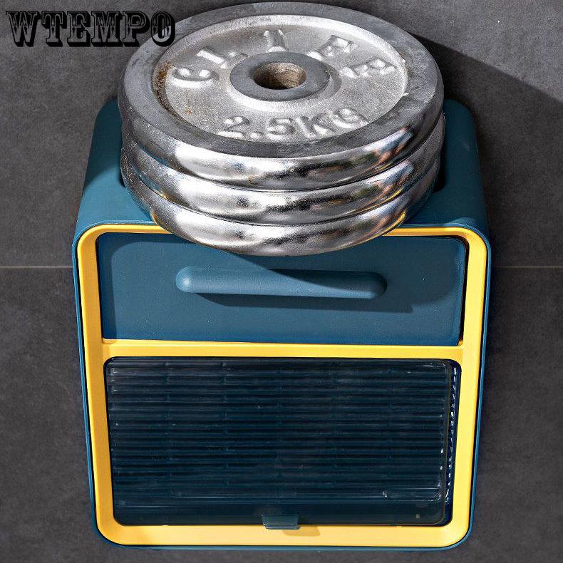 WTEMPO Toilettenpapierbox Toilettensaugbox Perforationsfreie Wand-Toilettenpapierbox Toilettenkleinartikelregal