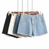 A new summer thin denim shorts women's wash slim women's wide-leg denim shorts