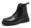 Male British Black Male Boots Fall High Top Tide Ankle Boots Casual Leather Motorcycle Boots D473