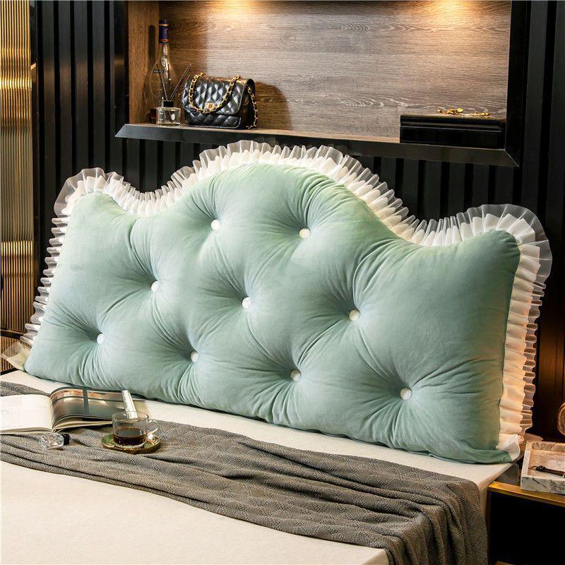 Princess Backrest Cushion: Soft Crystal Velvet, Removable & Washable Pillow for Tatami Bed
