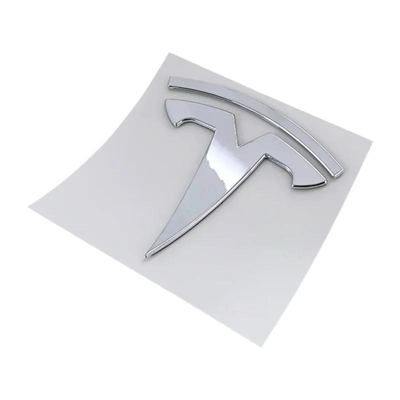 9x8.8cm ABS Car Trunk Badge Sticker for Tesla Model Y Auto Rear Tail Emblem Decal Exterior Decoration