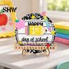 Academic Year Commemorative Board First Day of School Chalkboard Sign, Reusable Wooden Milestone Board, Tabletop Decor for Classroom Memories Back to