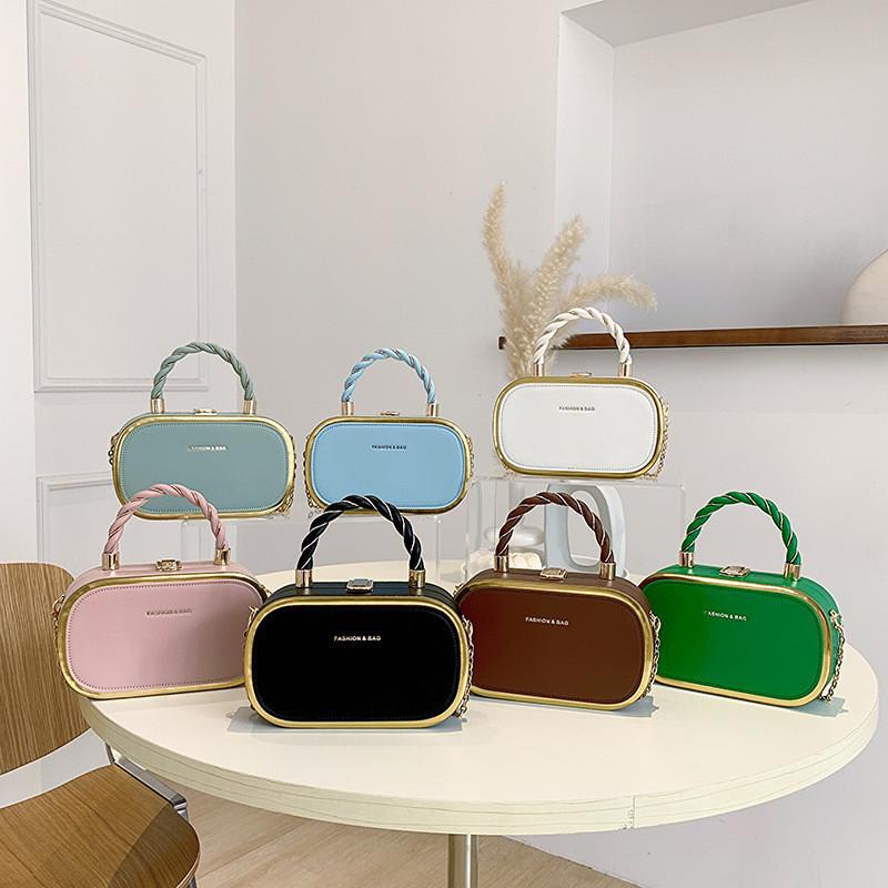 Trendy Pu Leather Small Square Shoulder Bag For Women With Stylish Lock Clasp
