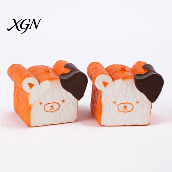 Bear Bread Squeeze Toy Toast Slow Rising Stress Relief Cartoon Expression Sensory Students Office Workers Anti-anxiety Gift