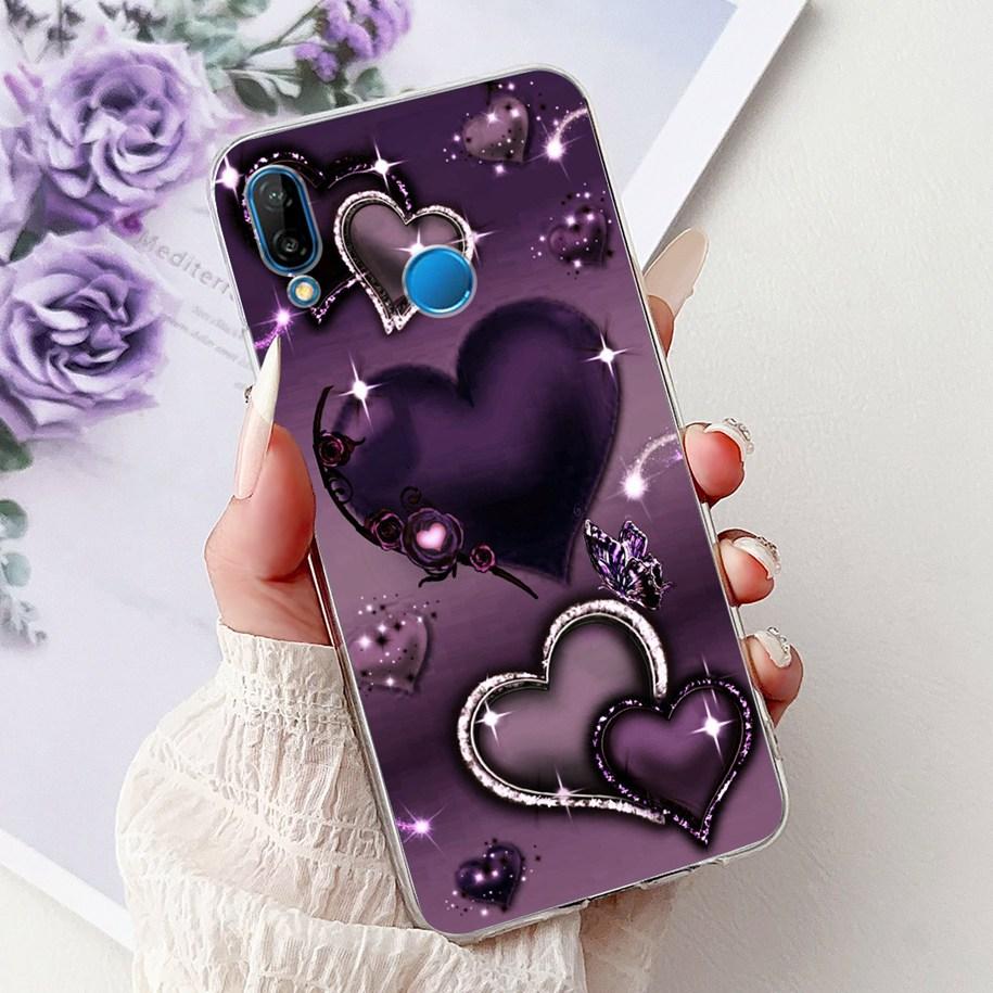 Für Huawei P20 Lite Hülle Beliebte Blume Schmetterling Weiche Klare Silikon Handy Rückseite für Huawei P20Lite Nova 3e ANE-LX1 Bumper