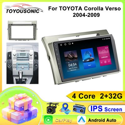 Toyota Corolla Verso AR10 2004-2009 İçin Android 13 Carplay Auto Araba Radyosu Multimedya Video Oynatıcı Navigasyon GPS No 2Din 2 Din