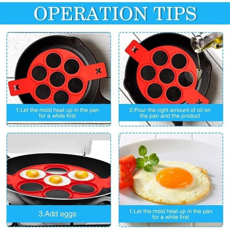 Nonstick Pancake Molds Ring Silicone Fried Egg Mould Reusable Pancake Maker Egg Ring Kitchen Cooking Baking Tools