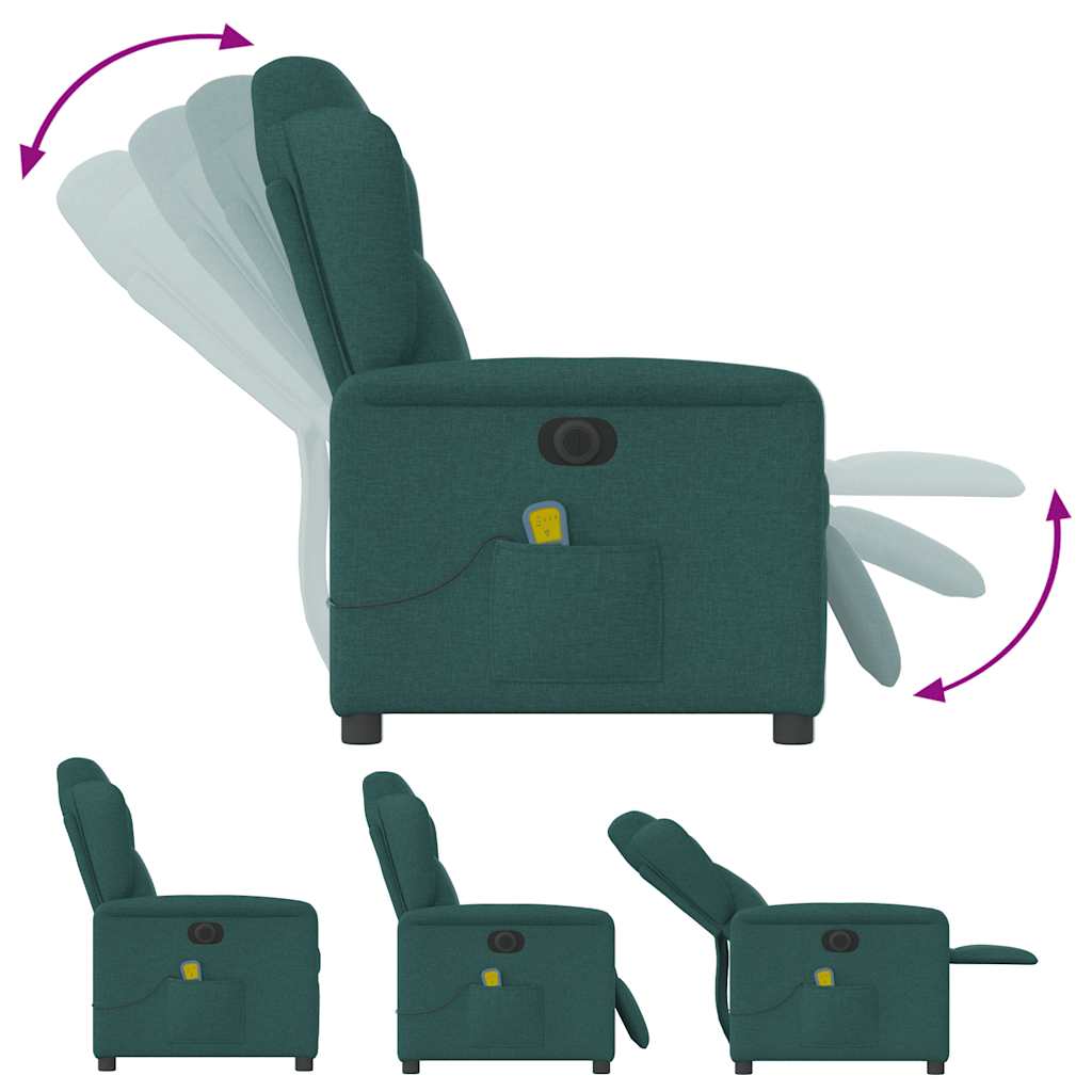 Electric Massage Chair Dark Green Fabric