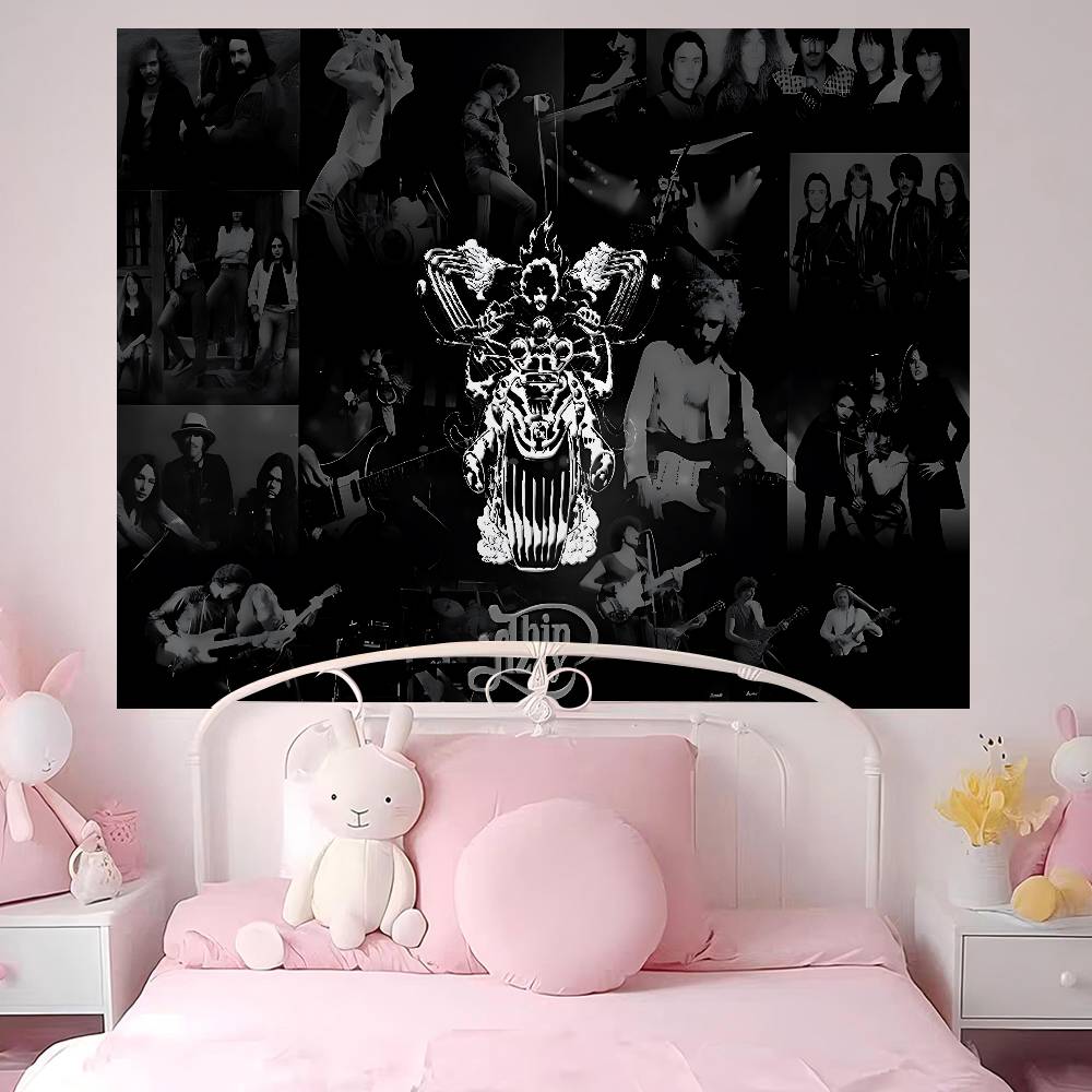 Rock Band TThin LizzyS Anime Tapestry Hippie Flower Wall Carpets Dorm Decor Cheap Hippie Wall Hanging
