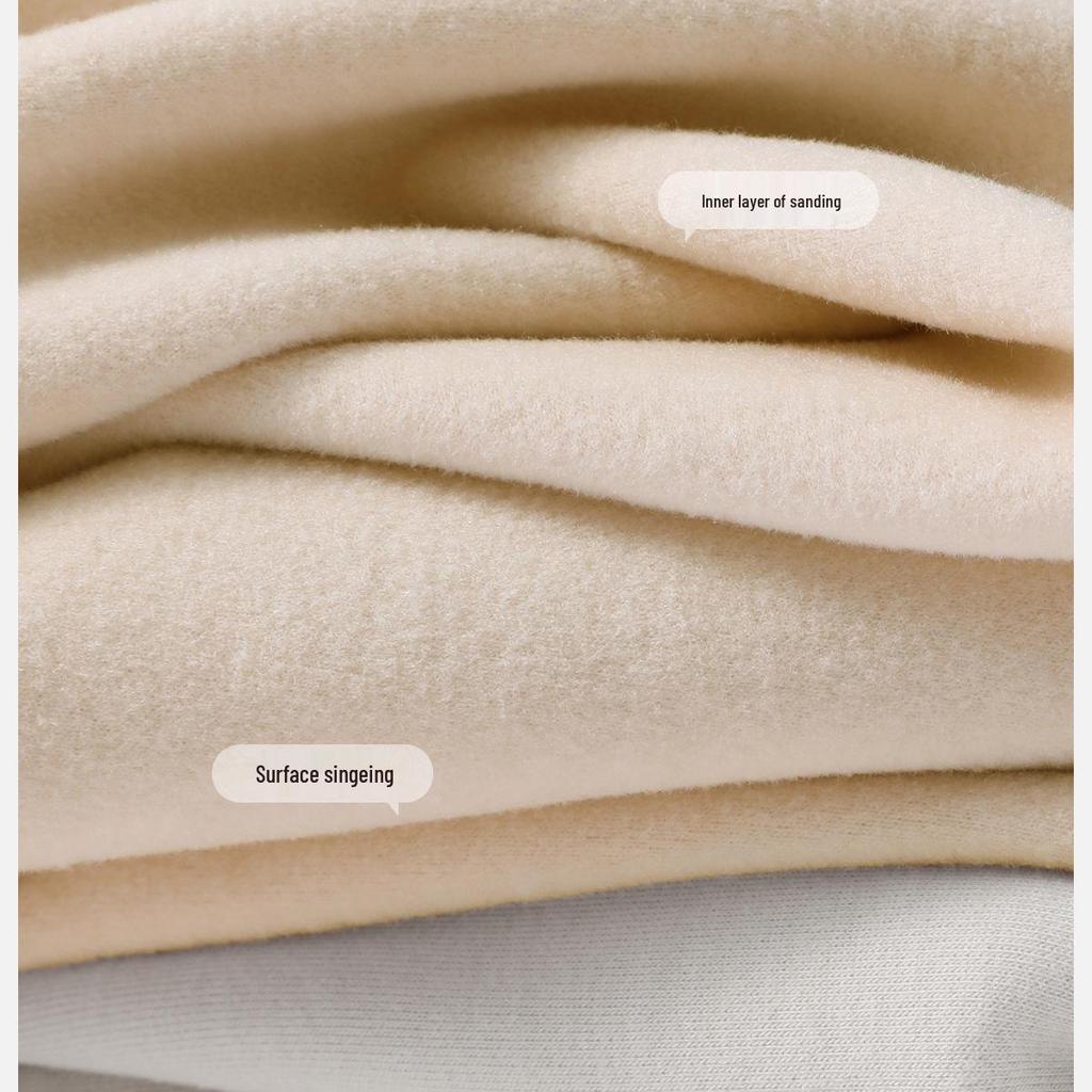 Women's Thermal Wool-Silk Mid-Neck Underwear Set - Slimming Base Layer for Winter and Autumn