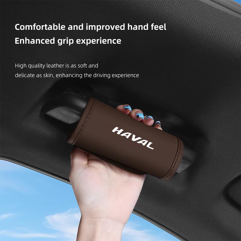 2Pc Car Anti Slip Pull Glove Car Interior Leather Handle Protector Cover For Haval H6 Jolion H9 F7X F7 Dargo H1 H2S M6 H3 H4 H5