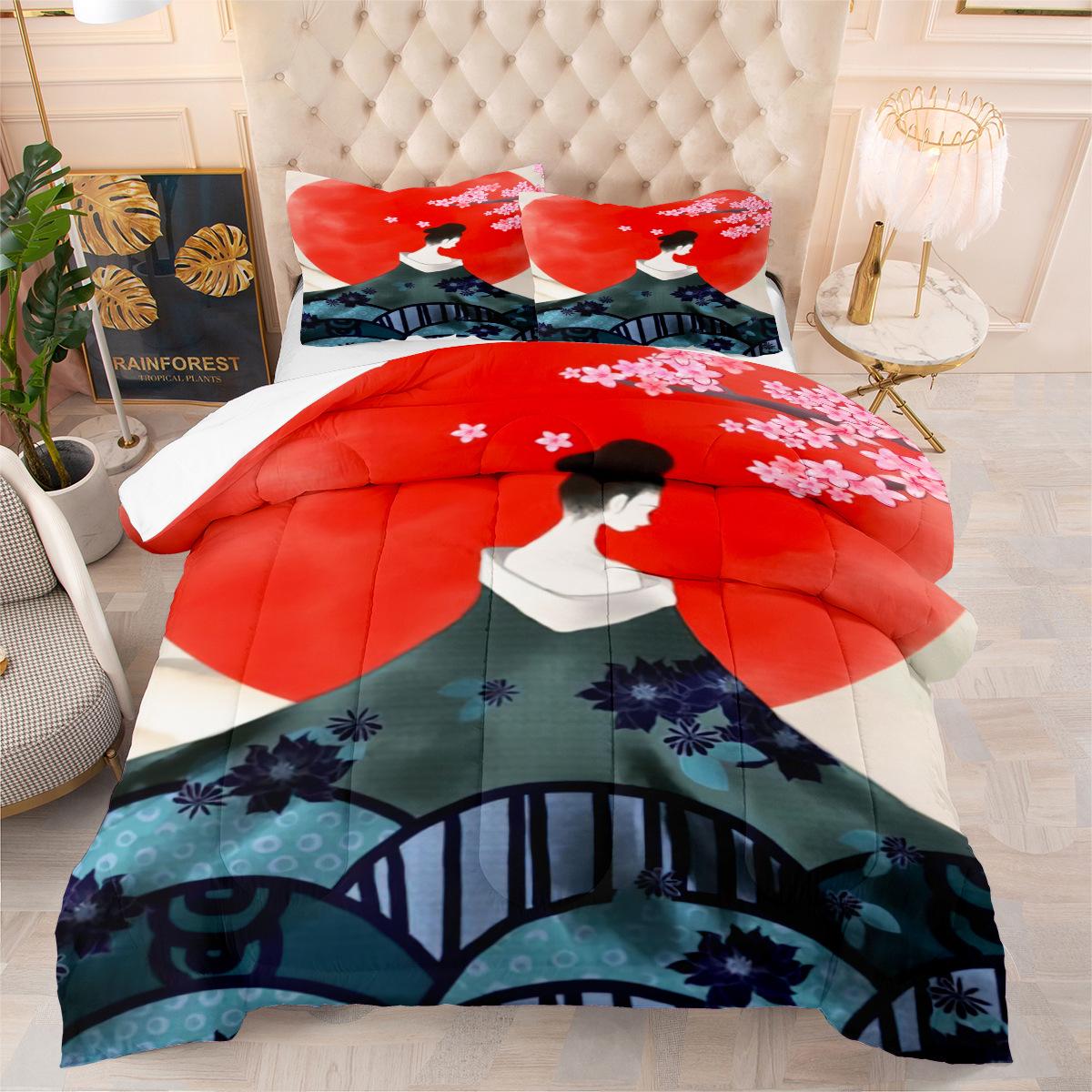 

Digital Printing Fat Quilt Japanese Style Quilt Suit Three Piece Quilt Cover 140*200cm