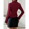 DAFIFY Women's Fashion Casual Spring Autumn Stripe Print Long Sleeve POLO Neck Blouses & Shirts